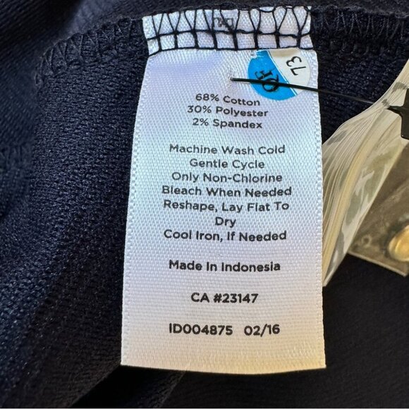 Talbots Dress Aqua Navy Blue Strpied Ribbed Knit A Line Flared Full Zip Sz S - Picture 4 of 15